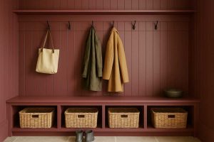 burgundy painted boot room carpenter contractor